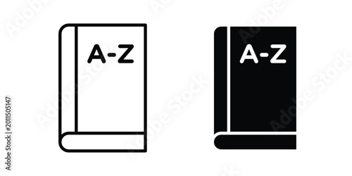 Quadro su tela Dictionaries icon illustration design vector set in black.