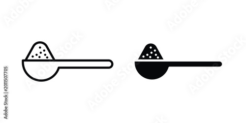 Quadro su tela full spoon icon illustration design vector set in black.