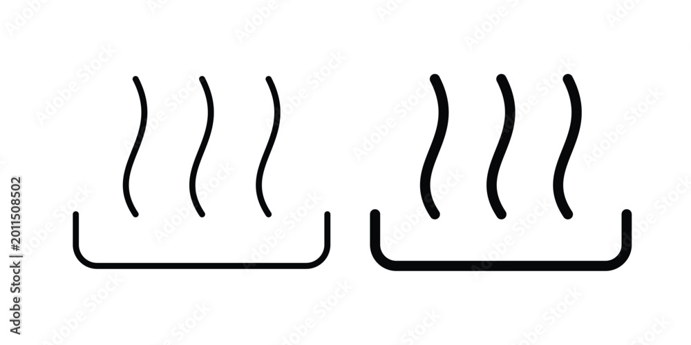 Obraz premium Heat icon illustration design vector set in black.