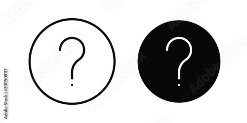 Foto Interrogation icon illustration design vector set in black.