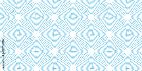Cuadro en lienzo Seamless geometric spiral pattern and abstract circle wave lines overlapping pattern isolated
