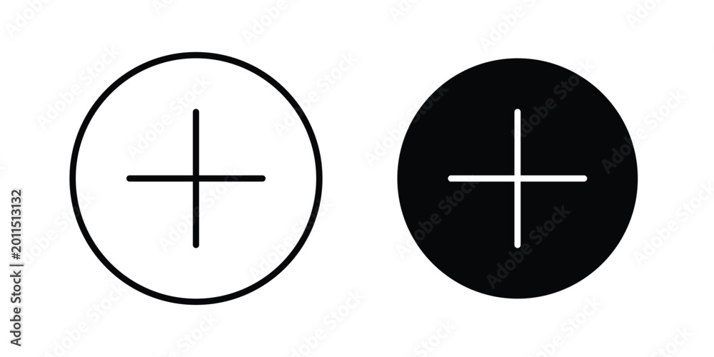 Fototapeta premium Plus icon illustration design vector set in black.