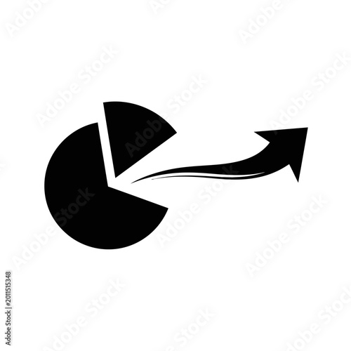 Pie Chart Growth Arrow Icon
