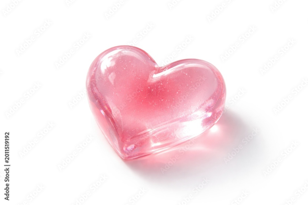 Fototapeta premium Bright white background displaying a soft jelly heart form