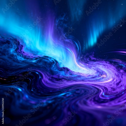 梦幻极光星云流体艺术视觉