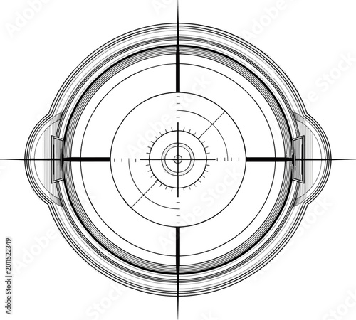 Quadro em tela Isolated a realistic Sniper scope crosshairs in realistic style