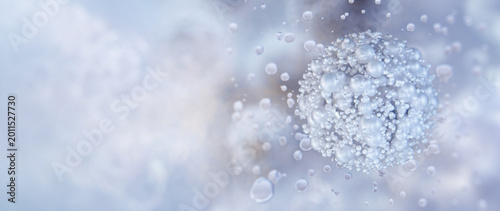 Bild auf Leinwand Skincare serum molecules, 3D model