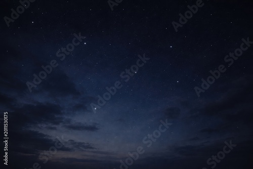 Softly lit night sky showing sparse stars for atmospheric background use