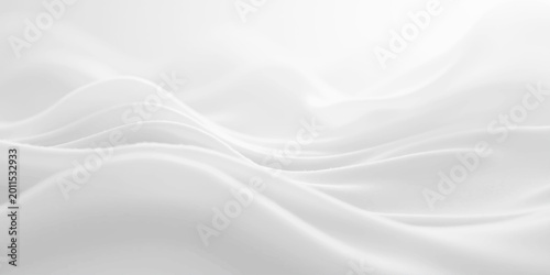 Fotografía Elegant white silk and satin fabric background featuring soft flowing waves and
