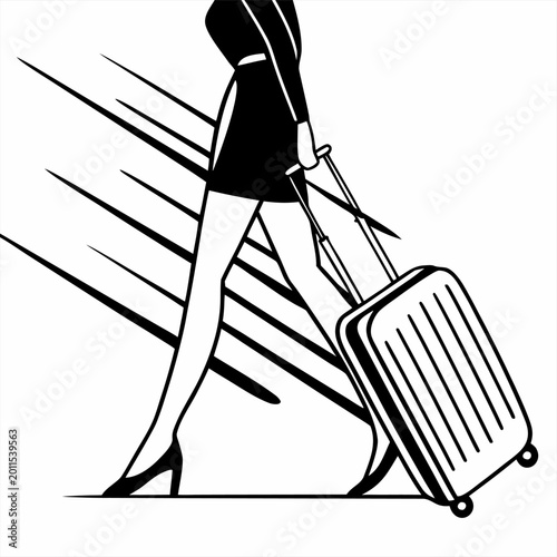 girl with a suitcase