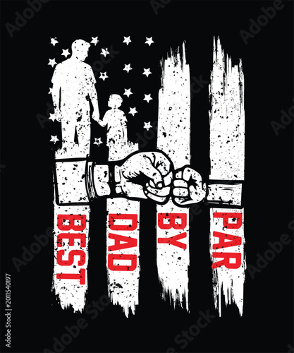 Εκτύπωση καμβά best dad by par t shirt design