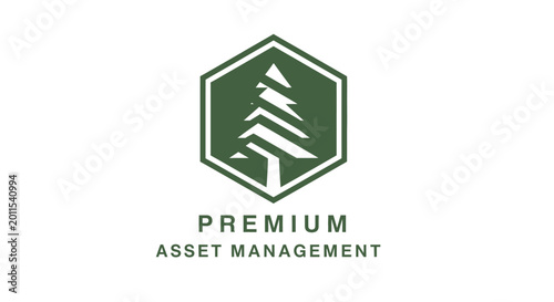 Premium Asset Management Hexagonal Tree Logo.
