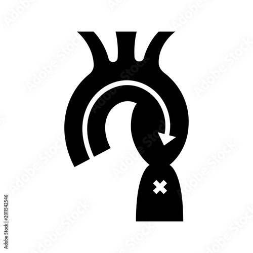 Bild auf Leinwand Aortic coarctation icon