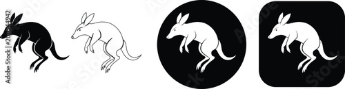 Foto Kangaroo set in different formats for wildlife and australian themes kangaroo ma