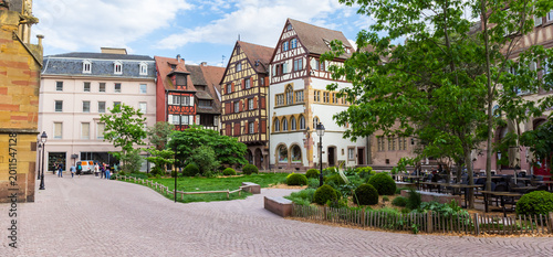 Fotografie Panorama of historic house at the church square in Colmar, France