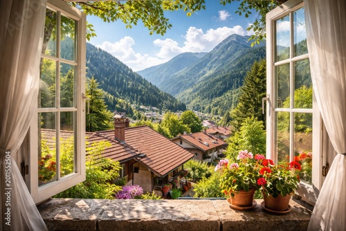 Cheerful summer day seen th...