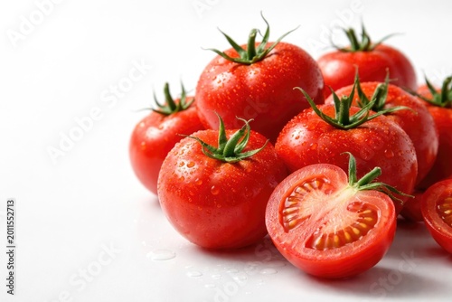 close up of juicy tomatoes ...