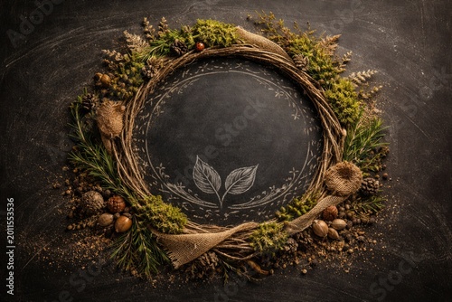 Rustic organic chalkboard e...