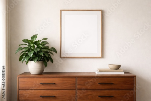 Wooden dresser topped with ...