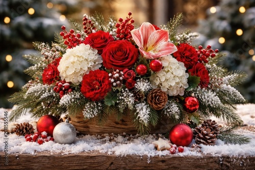 Winter holiday floral decor...