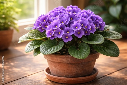Healthy potted saintpaulia ...