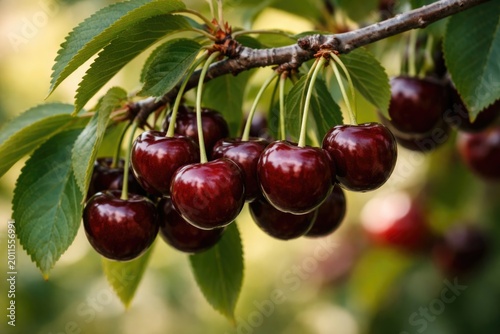 Sharp focus on dark red che...