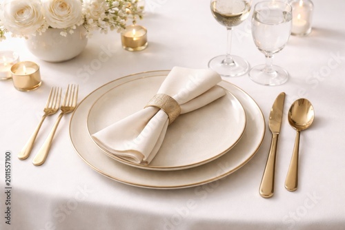 Refined beige plate and cut...
