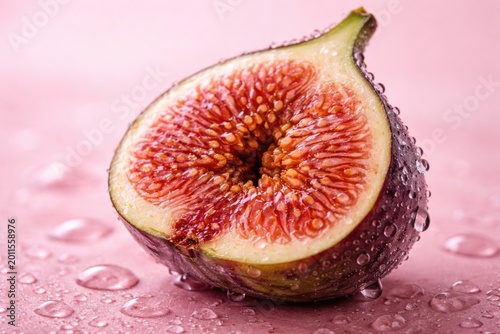 Macro shot of a juicy fig c...