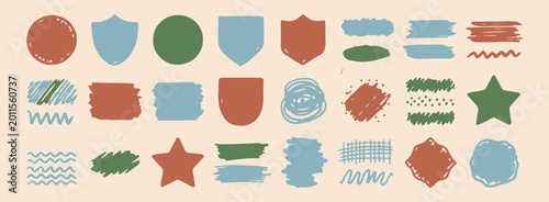 Fotografie geometric badge pattern, colorful shapes stickers, modern abstract elements, cre