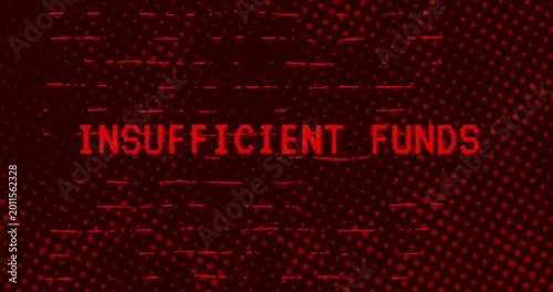 Insufficient Funds text - Red Effect Glitch