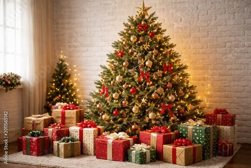 Cheerful Christmas tree wit...