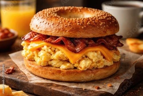 Classic morning sandwich of...