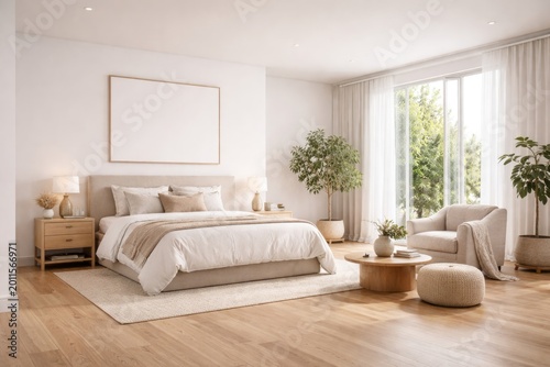 Spacious bright bedroom int...