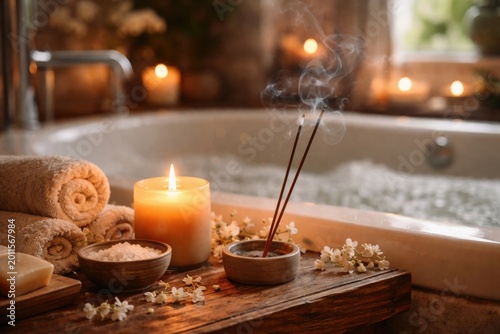 Soothing bath environment w...