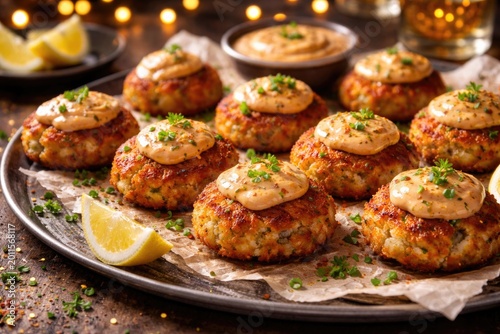 Miniature crab cakes flavor...