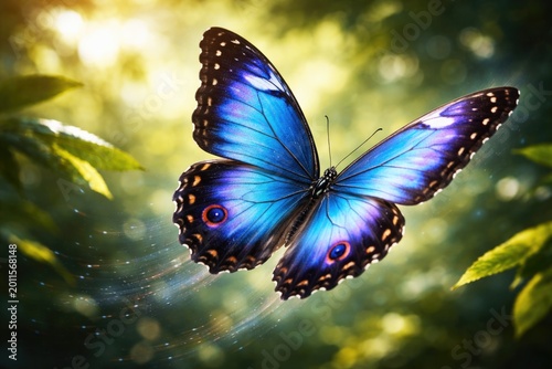 radiant blue butterfly in m...