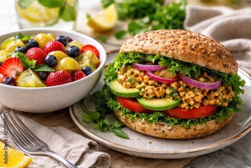 Scrambled lentil patty sand...