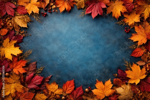 Rich autumn foliage outline...