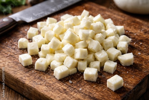 Small diced mozzarella piec...