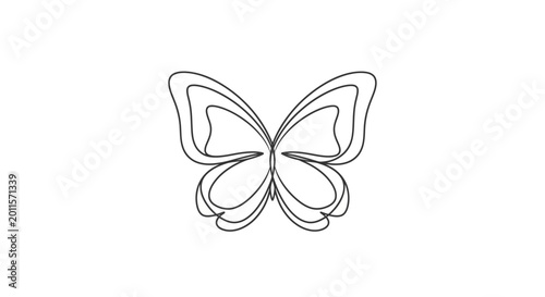 Fotografía Butterfly outline drawing insect wings.