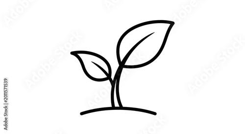 Tableau sur toile Simple line drawing of a sprout.