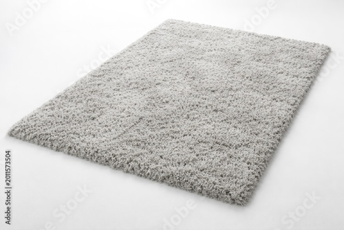 Rectangular light gray rug ...
