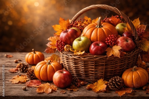 Decorative autumn basket sh...
