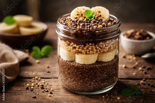 Tasty layered dessert featu...