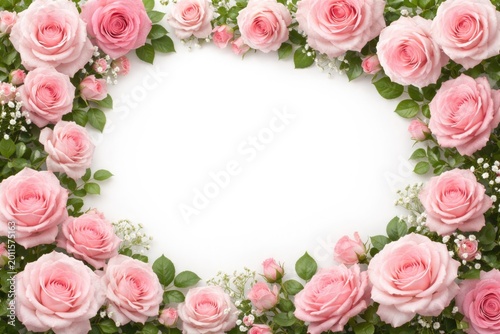 Pink rose floral border set...