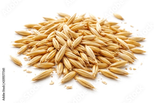 dry oat seeds isolated on a...