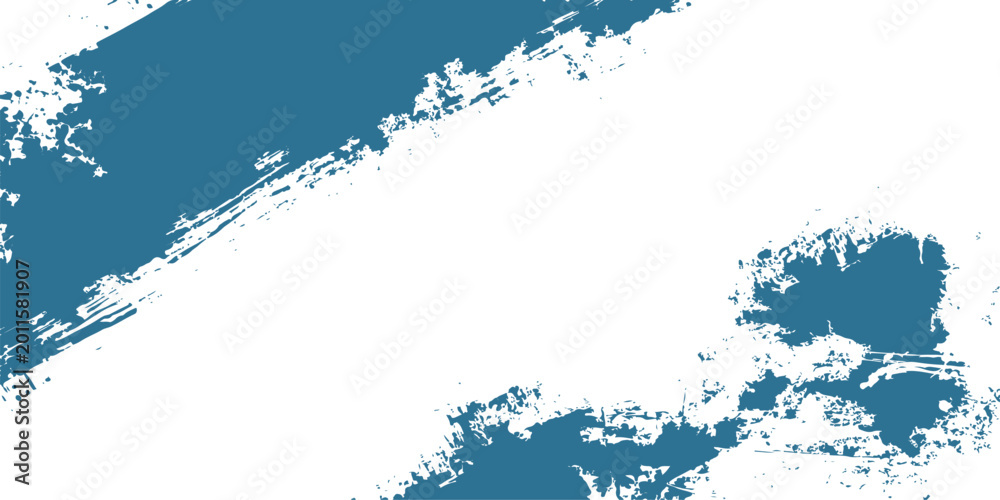 Fototapeta premium Abstract blue grunge water splash ink texture frame design with splatters bubbles and paint spray illustration background