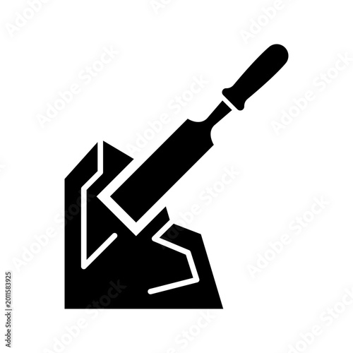 Schilderij op canvas Chisel carving icon