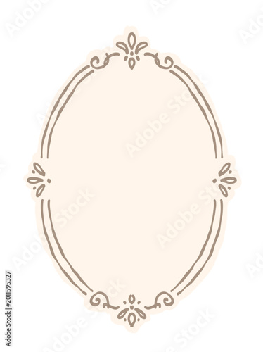 Elegant Vintage Oval Filigree Frame with Ornate Flourish Borders for Wedding Invitations and Labels