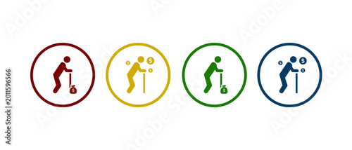 retirement icon vector illustration. retirement icon in different color design.
